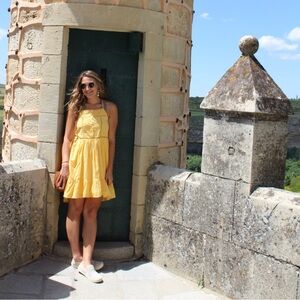 Yellow halter dress - small